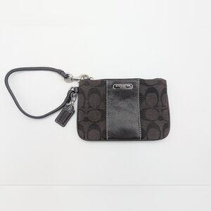 Coach Brown and Silver Wristlet